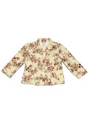 Vintage 90s Gotcha Covered Pink Floral Button Up Cotton Jacket Medium